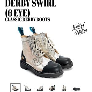 John Fluevog Limited Edition Platinum Derby Boots